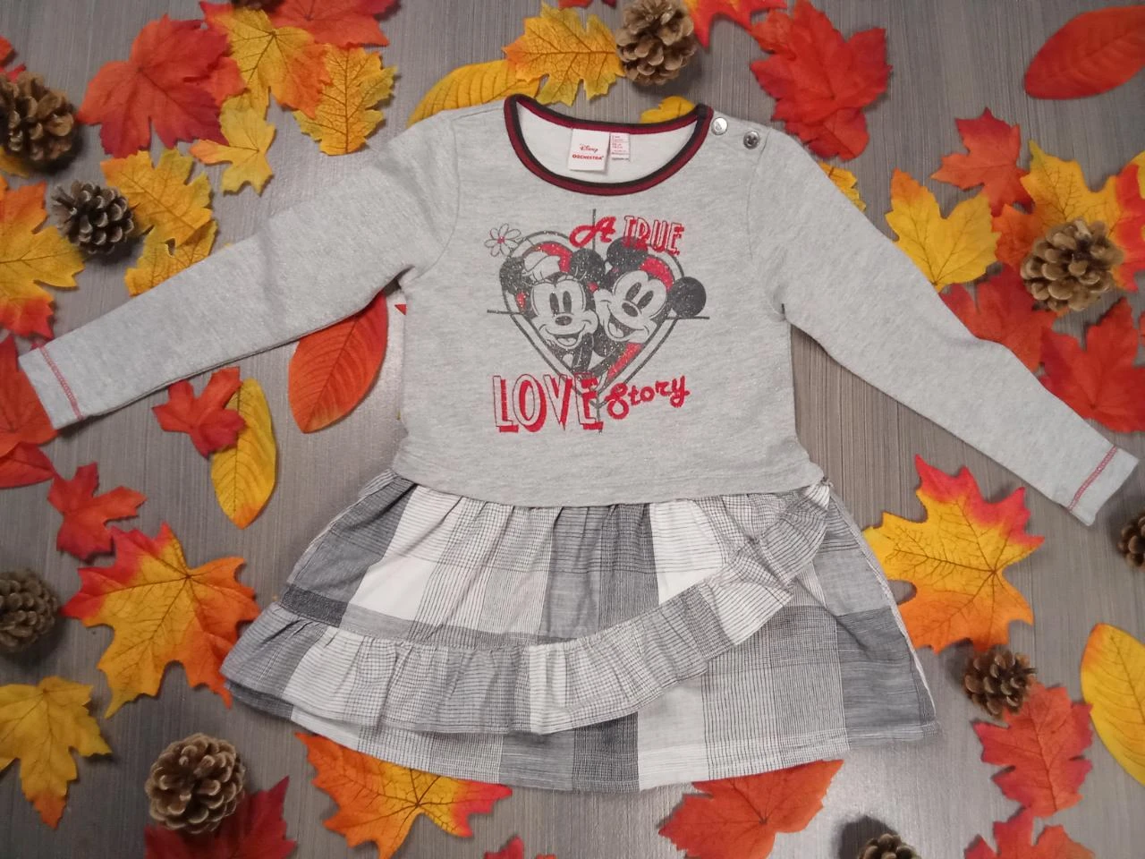 Pretty long-sleeved Minnie and Mickey Disney & Orchestra dress, 3 years – photo 3